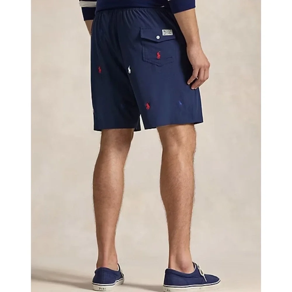 Polo Ralph Lauren Big & Tall All Over Pony Swim Trunks Navy Blue Men's Size 3XB